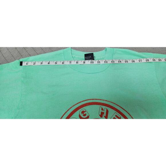 Vtintage 1990s Hog Head Premium Beer Lime Green Graphic T shirt Men's Size Large - Picture 4 of 9